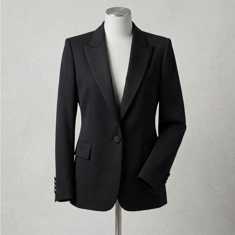 Stella McCartney Black 100% Wool Tuxedo Blazer Size 36 (XS/S)
